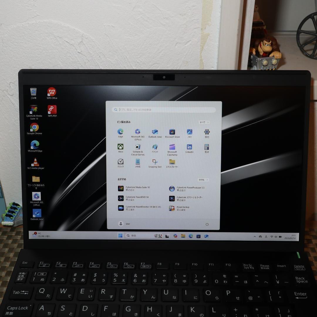 Win11公式対応VAIO8世代Corei7/SSD/メ8/FHD/無線/カメラ
