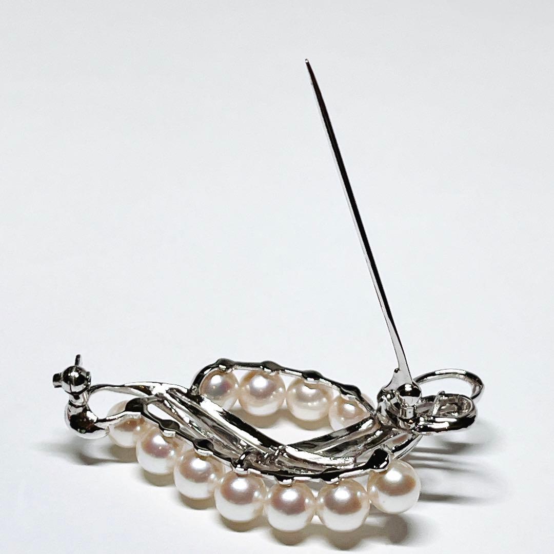 極美品✨MIKIMOTO ミキモト アコヤパール　ブローチ　シルバー