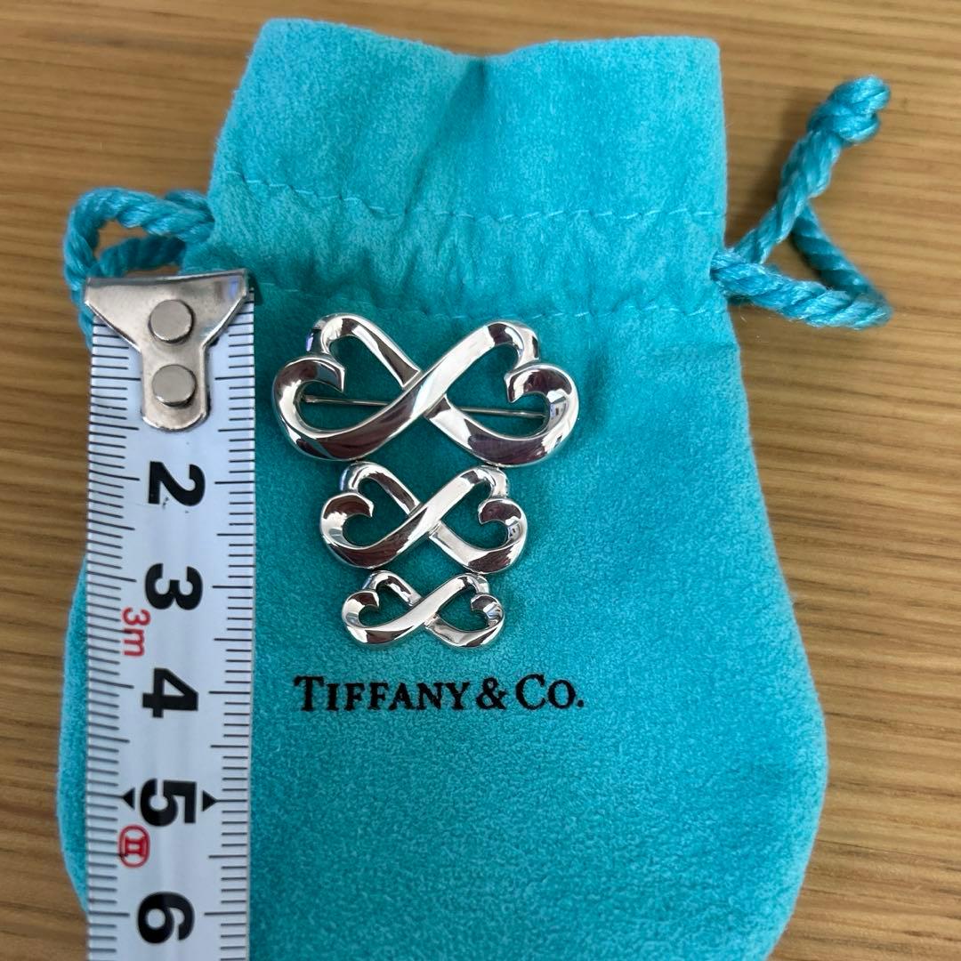 ほたるTiffany & Co. ダブルラビングハート　シルバーブローチ