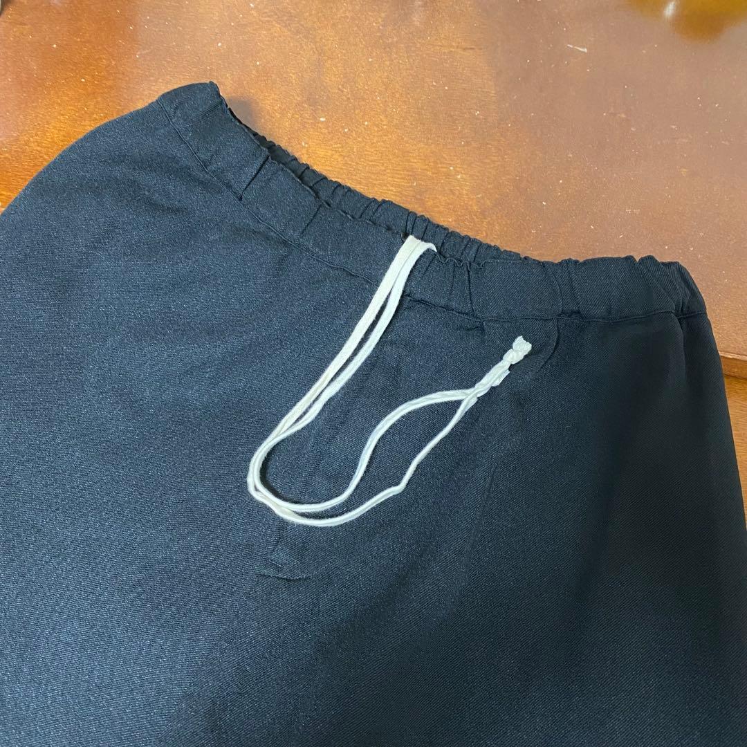 ブラックコムデギャルソン ポリエステル縮絨 ペンギンサルエルパンツ