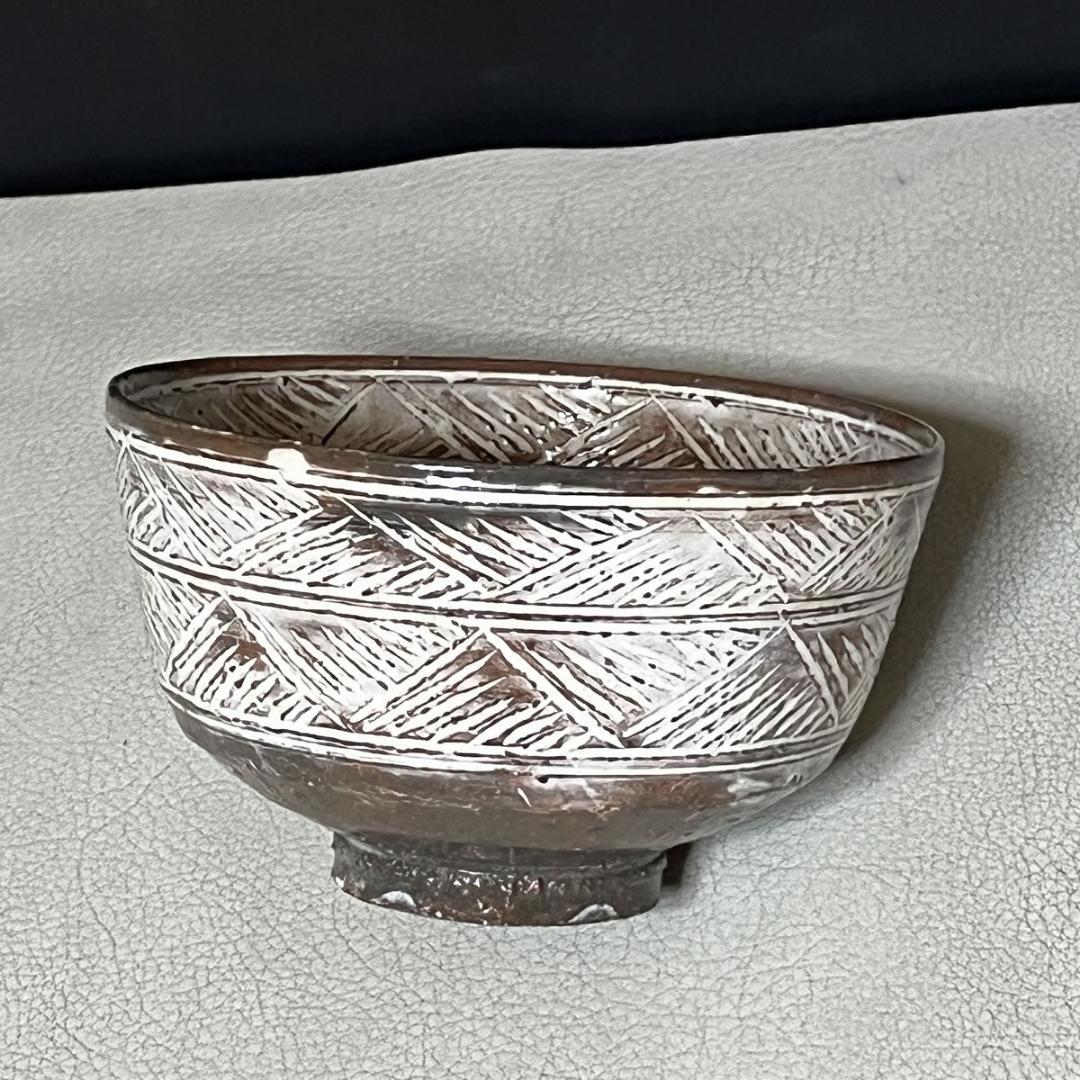 華中亭道八 三島茶碗 共箱 三嶋茶碗 抹茶碗 茶道具 【k3399】