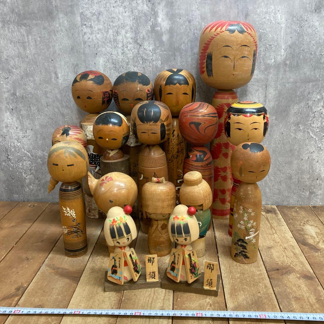 D-3 【希少】伝統こけし・創作こけし 大量16体まとめ売り（那須・銘入り含）
