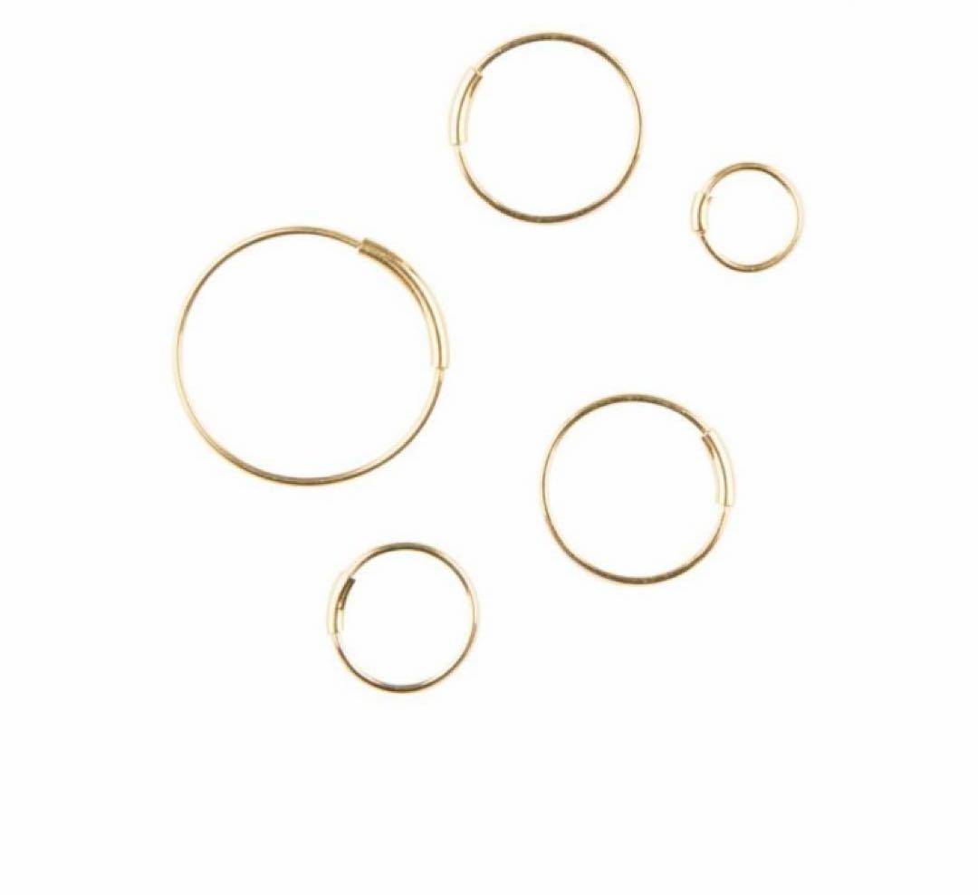 箱無しマリアブラック　Basic 8 Hoops ゴールド　ピアス　新品