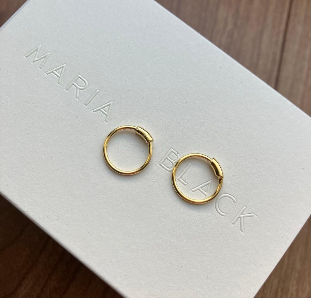 箱無しマリアブラック　Basic 8 Hoops ゴールド　ピアス　新品
