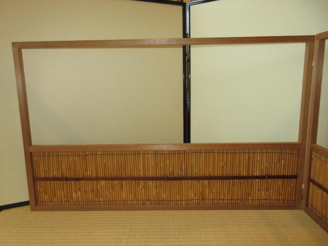 送料込【逢絢亭】茶道具 風炉先 すだれ風炉先 夏用 片面使い 木地 木製 紙箱