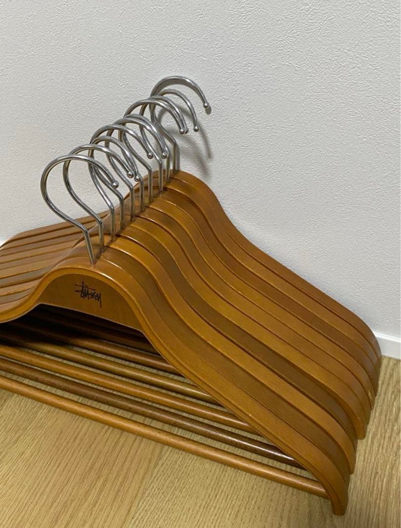 STUSSY ステューシー OLD オールド ロゴ入り 木製ハンガー10本セット