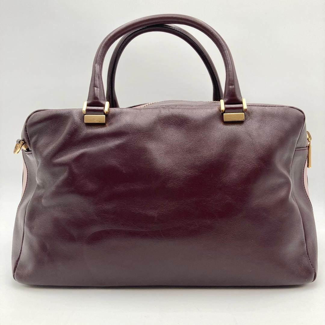 マッキー✨TOD'S ハンドバッグ 2way 光沢レザー バイカラー 希少