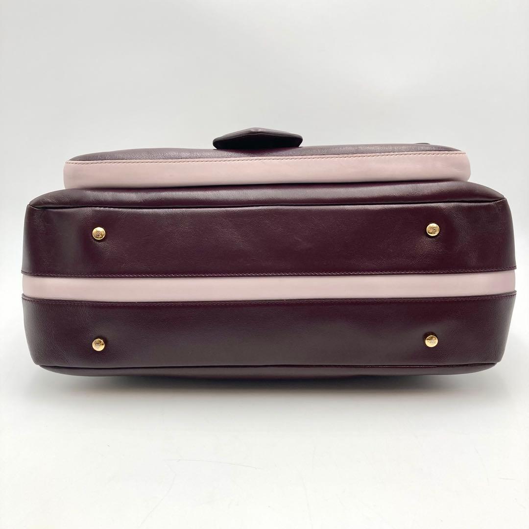 マッキー✨TOD'S ハンドバッグ 2way 光沢レザー バイカラー 希少