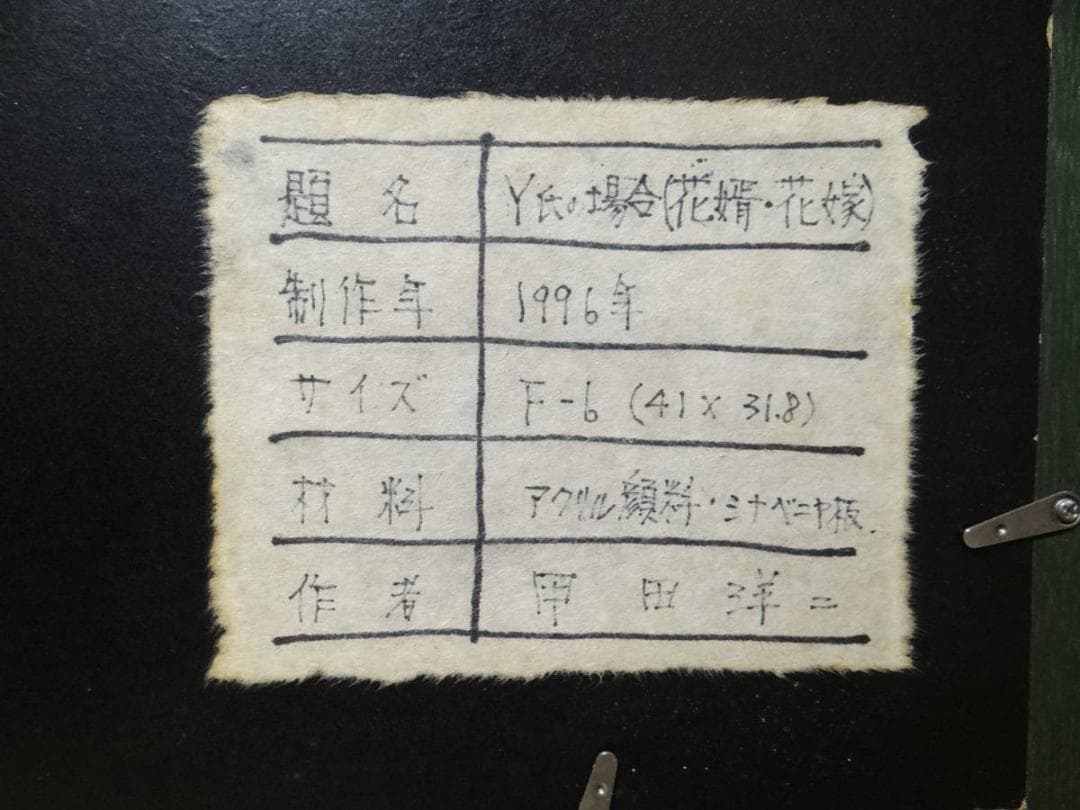 90年代 ビンテージ 甲田洋二 Y氏の場合 花婿・花嫁 ギャラリー 絵画 サイコ
