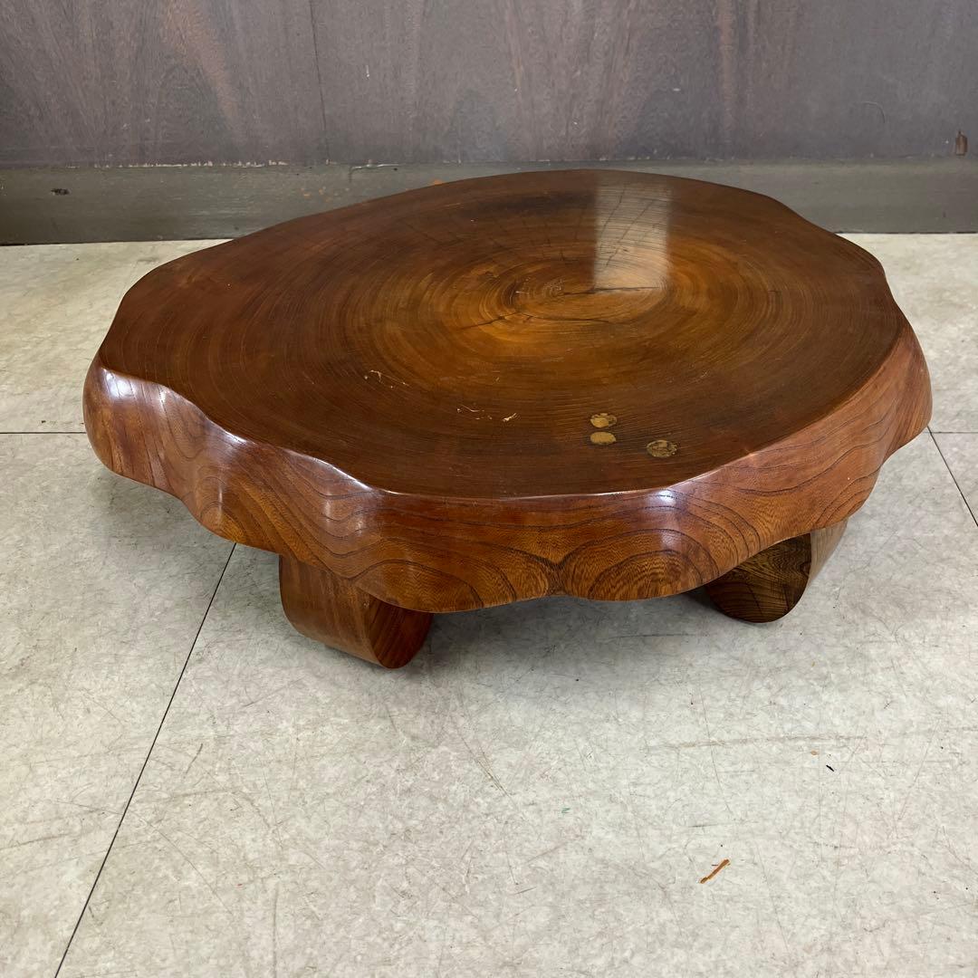 B-3 昭和レトロ 木製 天然木 一枚板 屋久杉 輪切り ちゃぶ台 テーブル