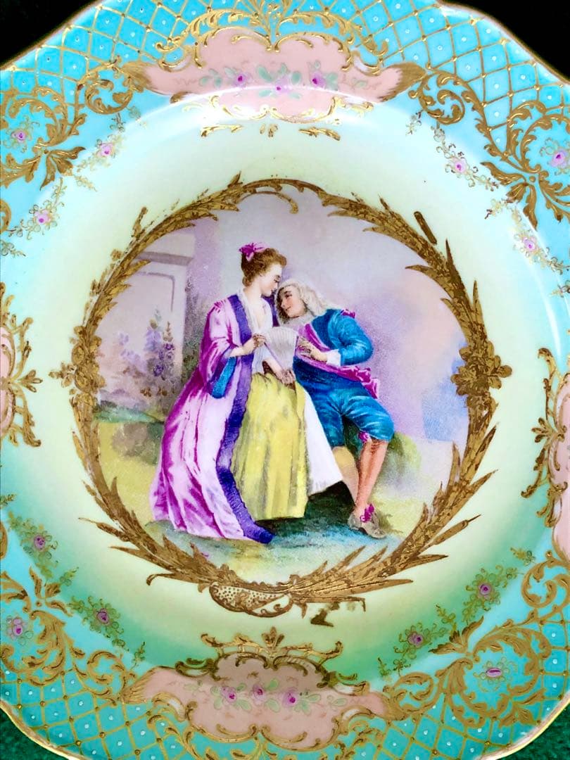 （レア)オールドマイセン古典金彩装飾絵皿