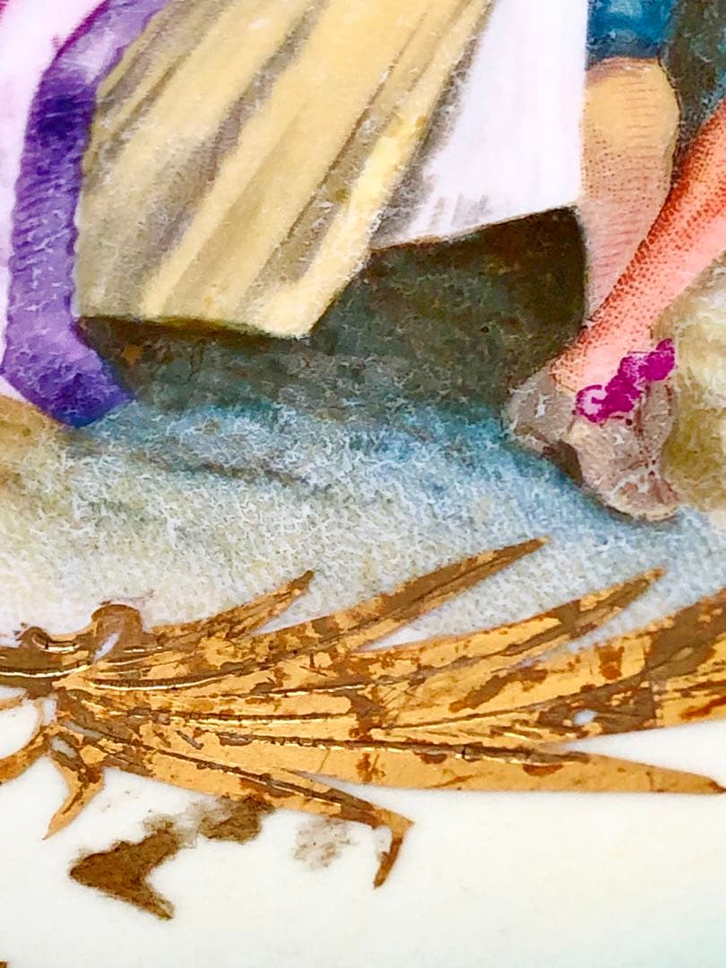 （レア)オールドマイセン古典金彩装飾絵皿