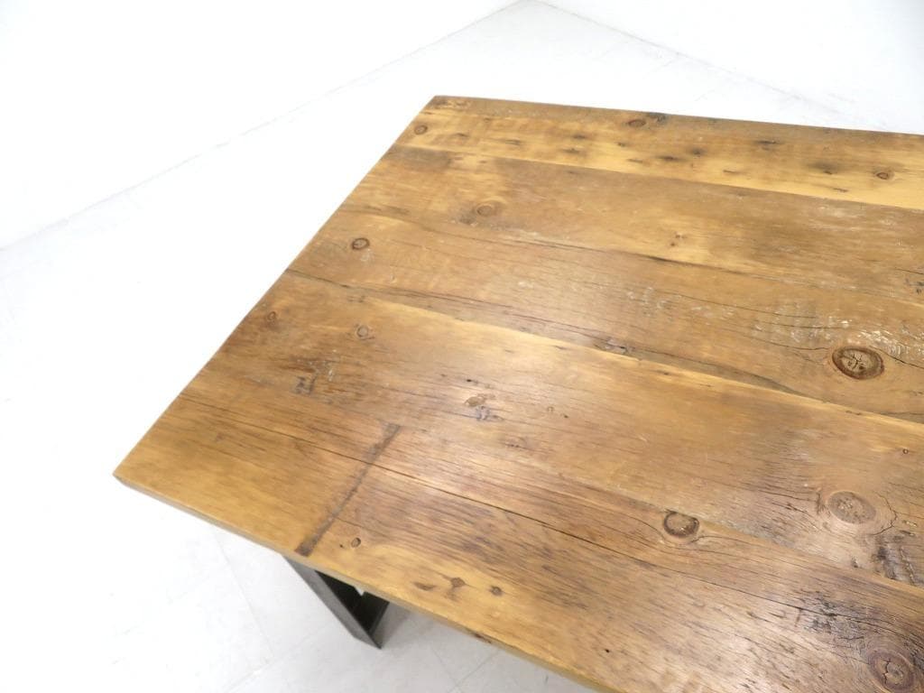 展示品　インダストリアル　無垢材　アイアン　ダイニングテーブル　作業台　カフェ