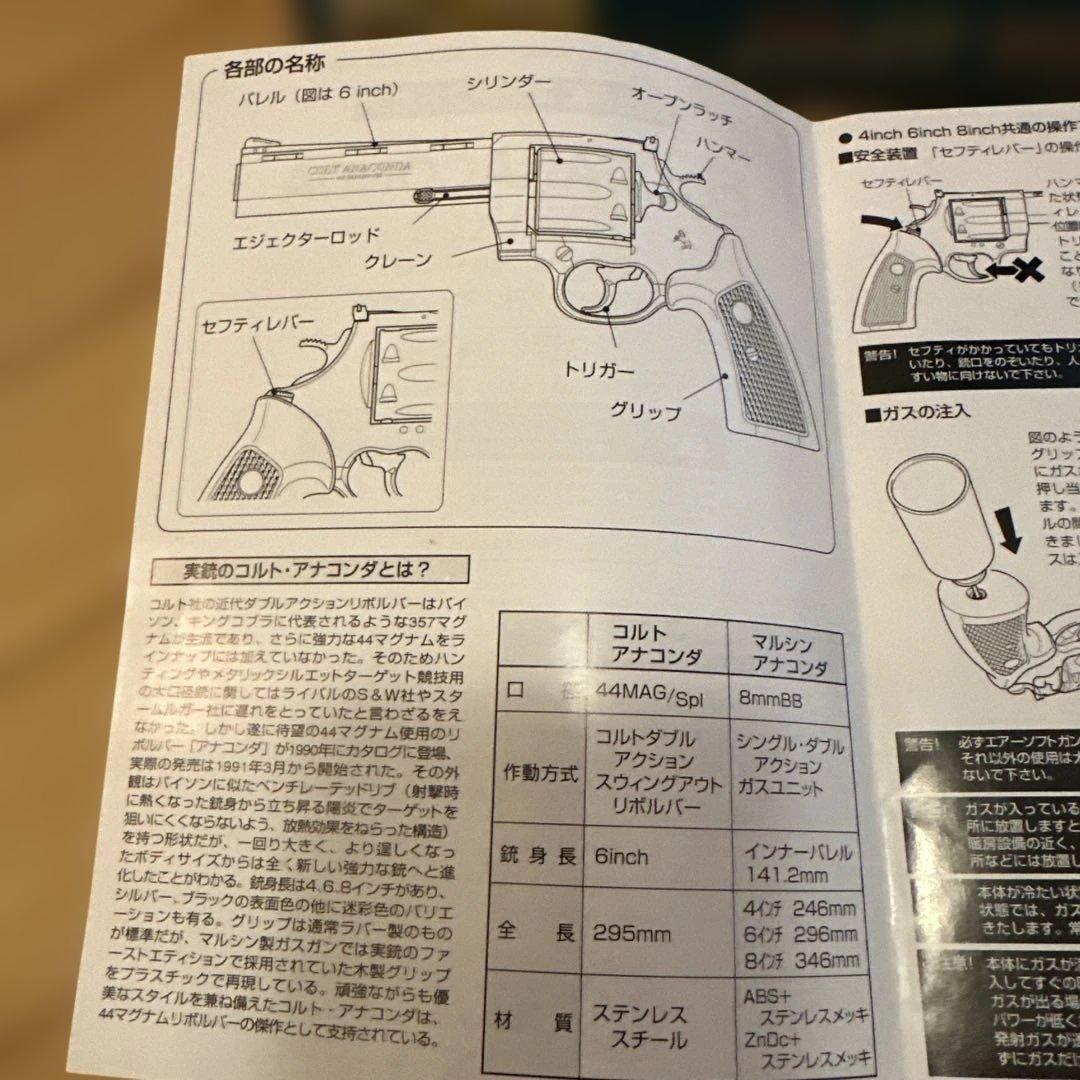 マルシン　コルトアナコンダ　8インチ ガスガン　8mmBB弾　スコープマウント