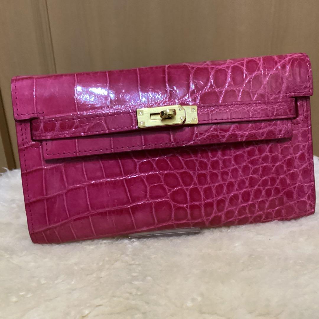 女性のための本物のワニ革 シャイニング ハンドバッグ クラッチ-21cm.