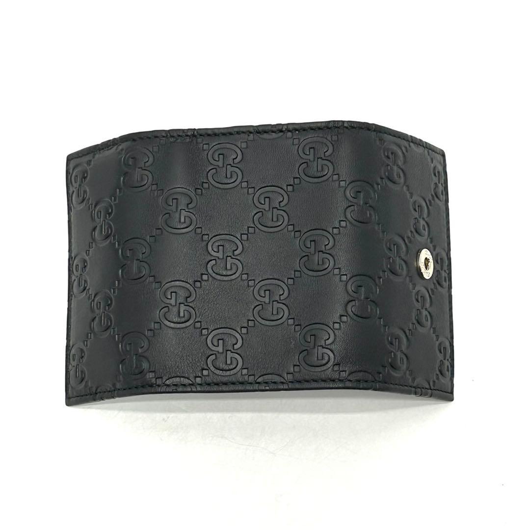 未使用 グッチ シマ 三つ折り6連キーケース ブラック 138093 レザー