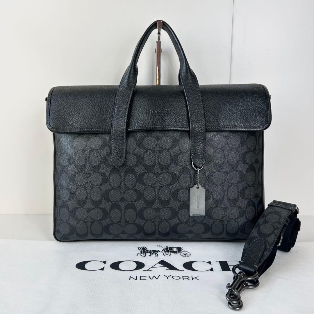 ✅【美品】定価12.1万　メンテ済み　コーチ　ビジネスバッグ　COACH レザー