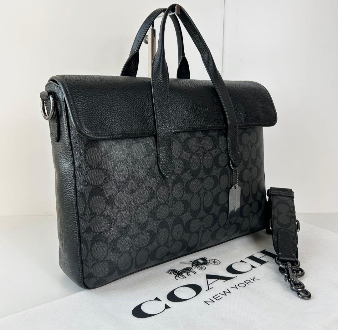 ✅【美品】定価12.1万　メンテ済み　コーチ　ビジネスバッグ　COACH レザー