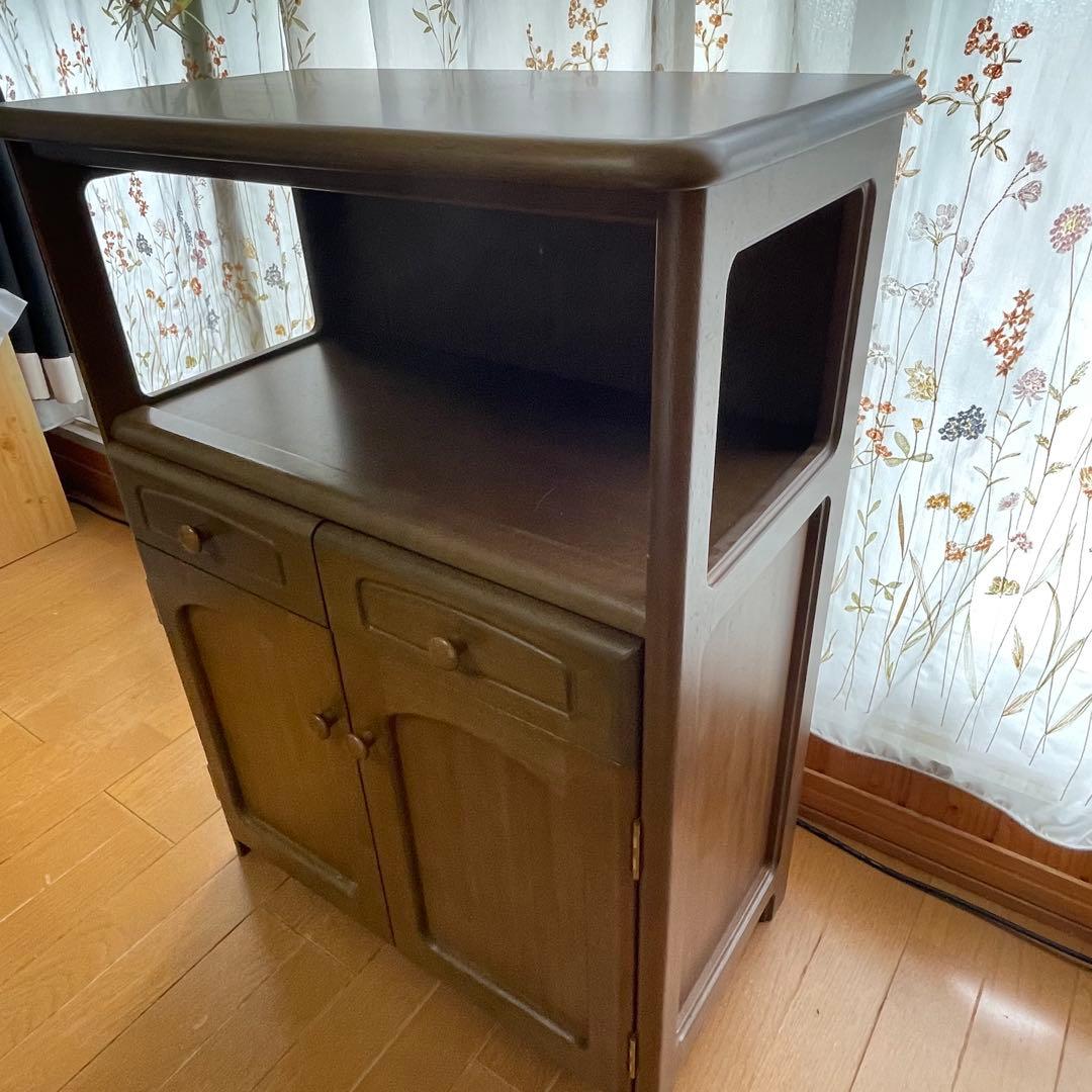 【概ね美品】カリモク電話台、花台、飾り棚、サイドキャビネット