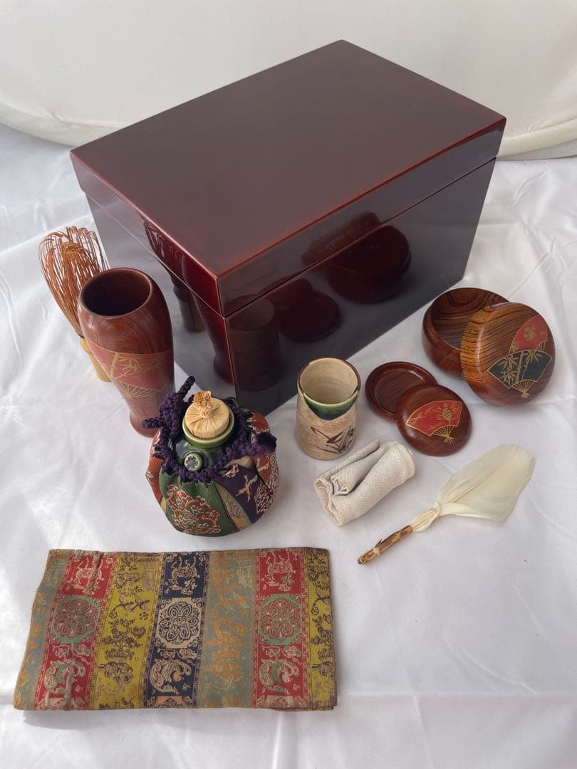 溜塗 茶箱 美品 茶道具 送料込