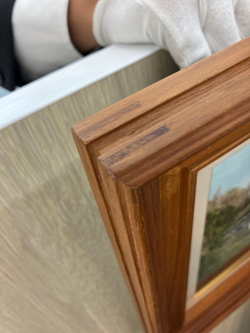 岩下正芙美 油彩画 水戸街道の民家