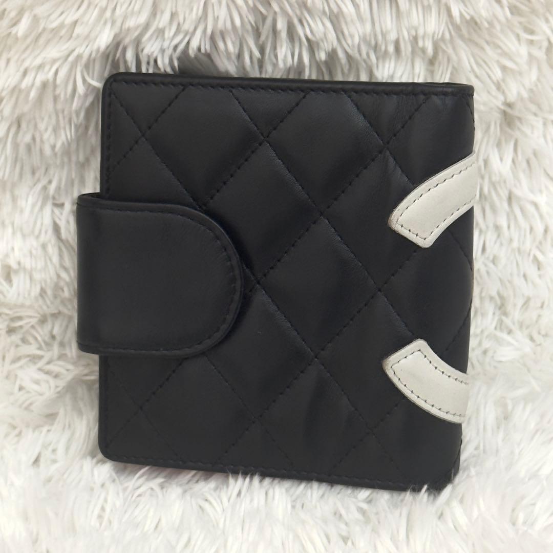 極美品⭐️CHANEL シャネル カンボンライン 二つ折り レザー ココマーク
