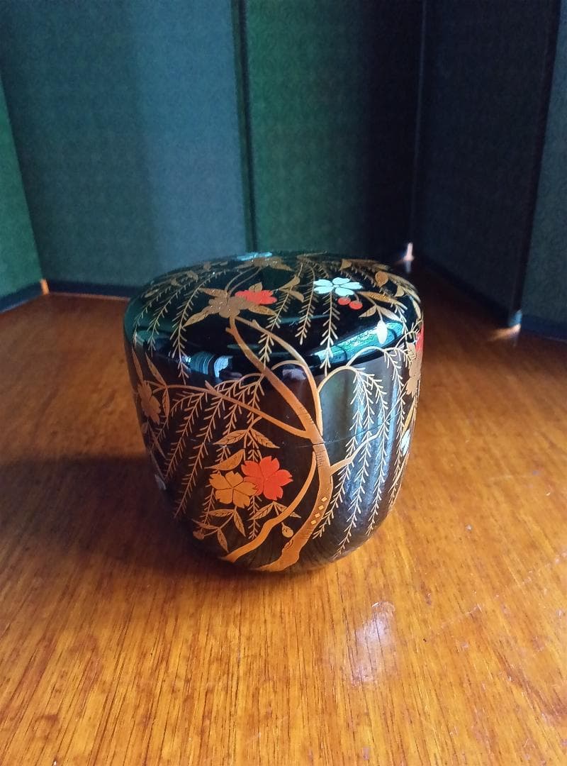 加賀蒔絵、柳桜大棗