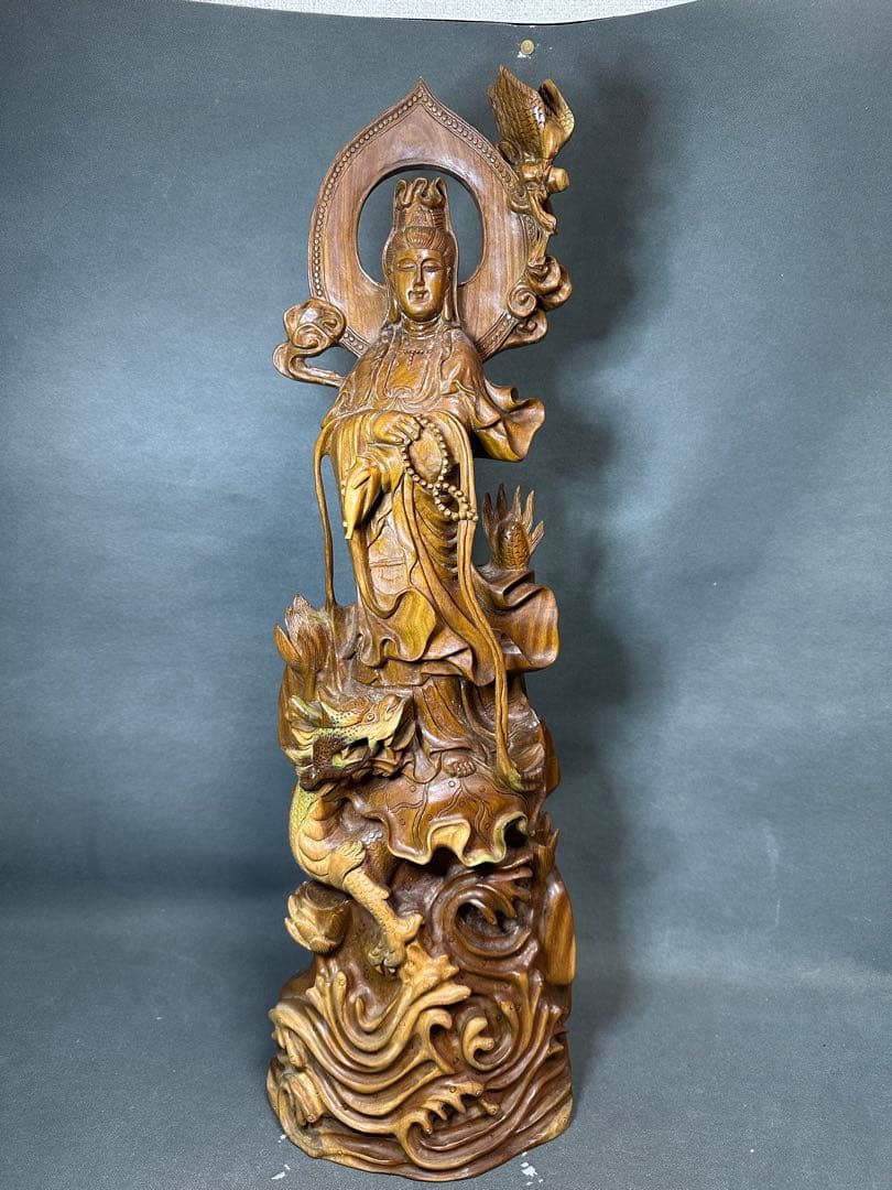 绿檀　白檀　観音　木彫り　仏教美術　仏像 骨董 木像　木製　仏教　密教　置物