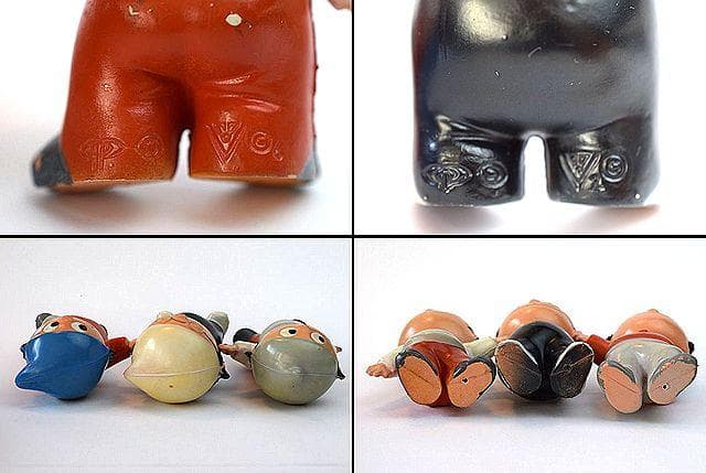 70’s Mainzelmannchen ドイツ ビンテージ ソフビTOY 3個