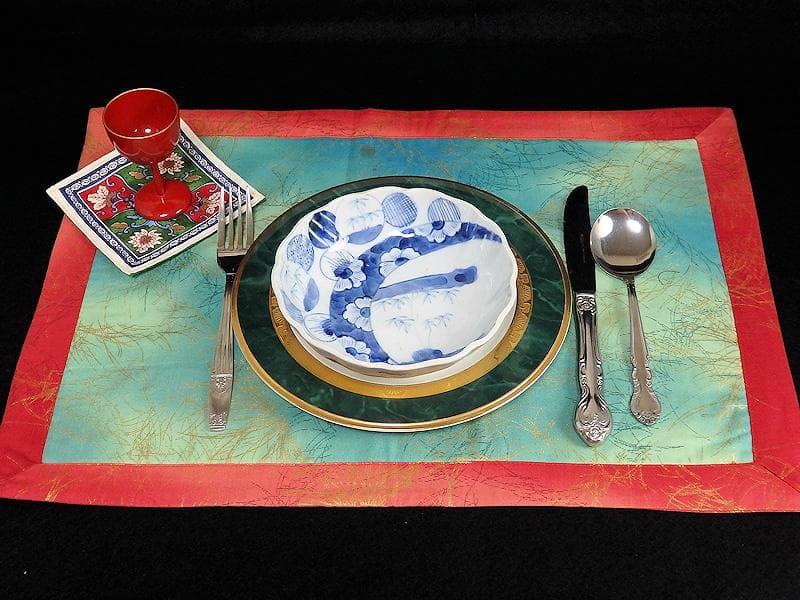 古伊万里　染付　丸紋　月に笹の図　膾皿　2客　江戸期　D810AS-BLb