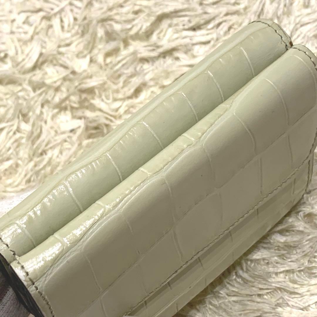 美品✨Chloe クロエ トリフォールド c金具 クロコ型押しレザー 三つ折り