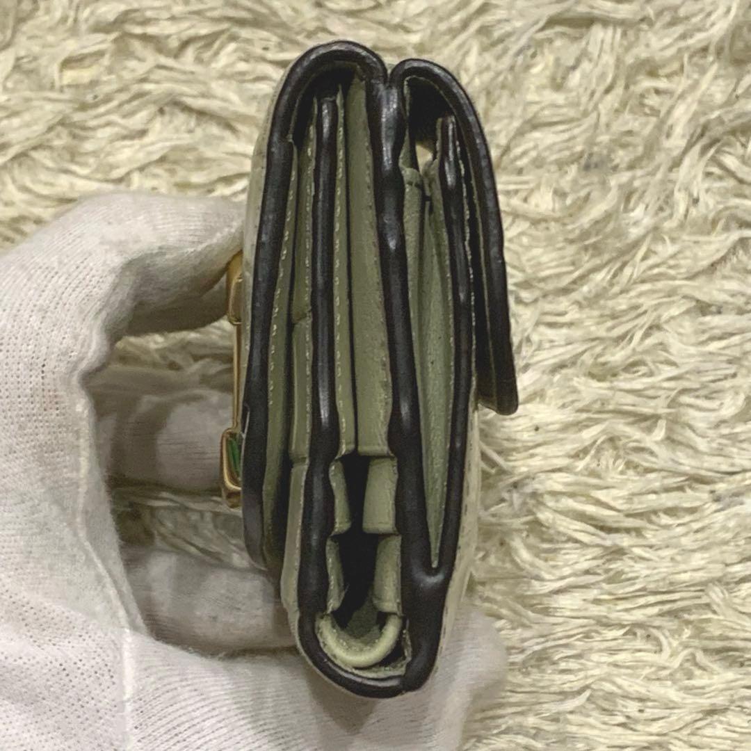 美品✨Chloe クロエ トリフォールド c金具 クロコ型押しレザー 三つ折り