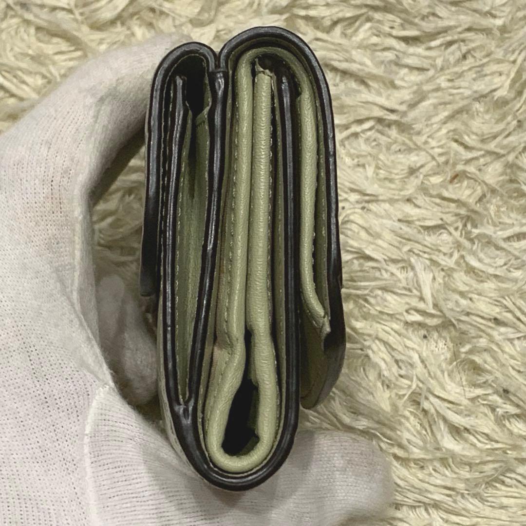 美品✨Chloe クロエ トリフォールド c金具 クロコ型押しレザー 三つ折り