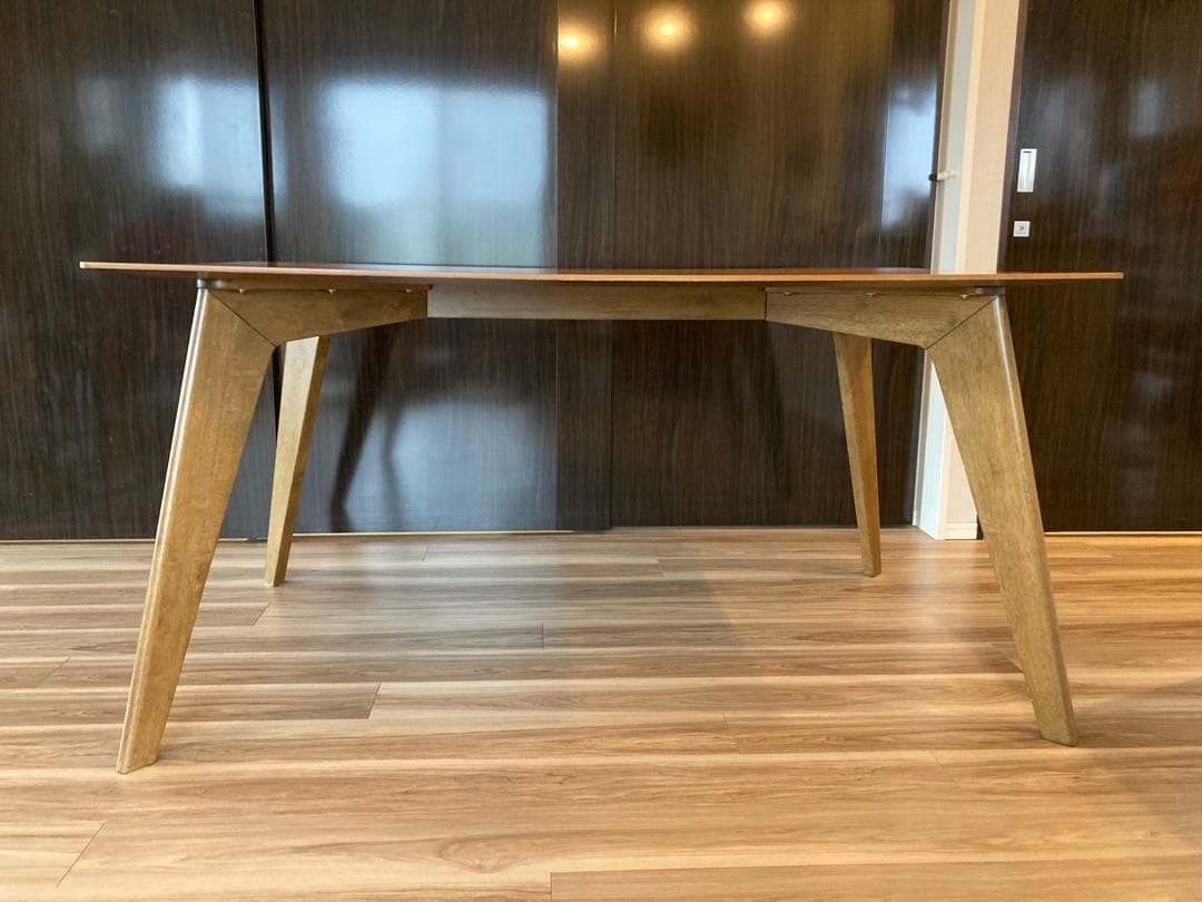 NOCE モダン 木製 ダイニングテーブル ブラウンウォールナット