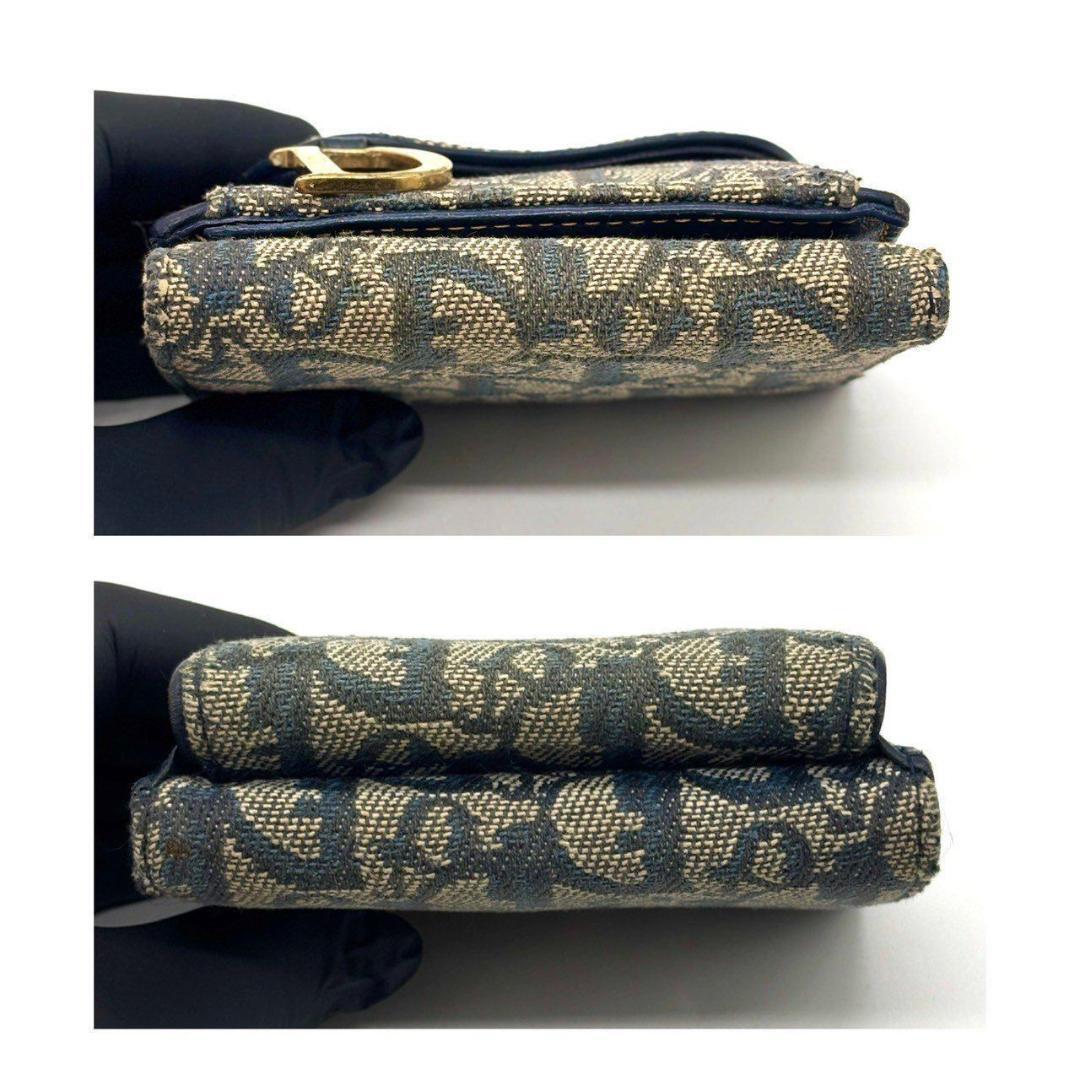 s*o様 クリスチャンディオール 三つ折り財布 トロッター柄 Dロゴ キャンバス