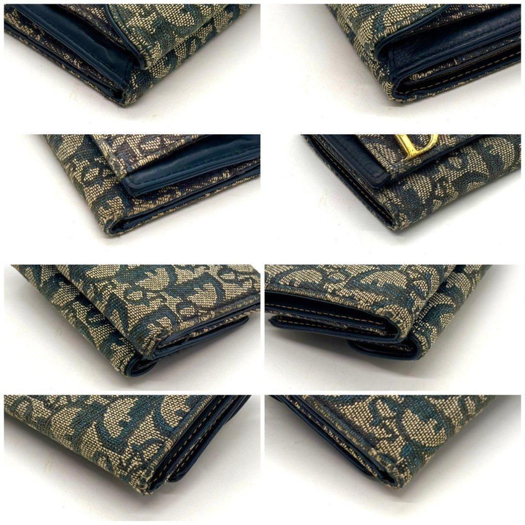 s*o様 クリスチャンディオール 三つ折り財布 トロッター柄 Dロゴ キャンバス