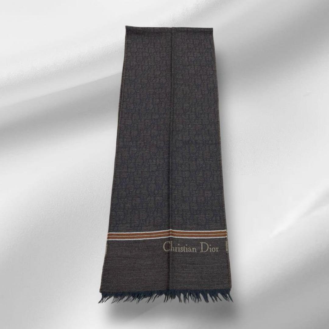 【美品】 DIOR クリスチャンディオール　トロッター　オブリーク　マフラーw6