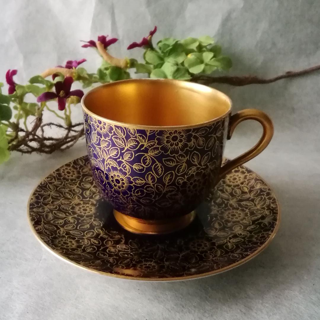 逸品　ロイヤルウースター　金彩デミタス　カップアンドソーサー　英国　アンティーク