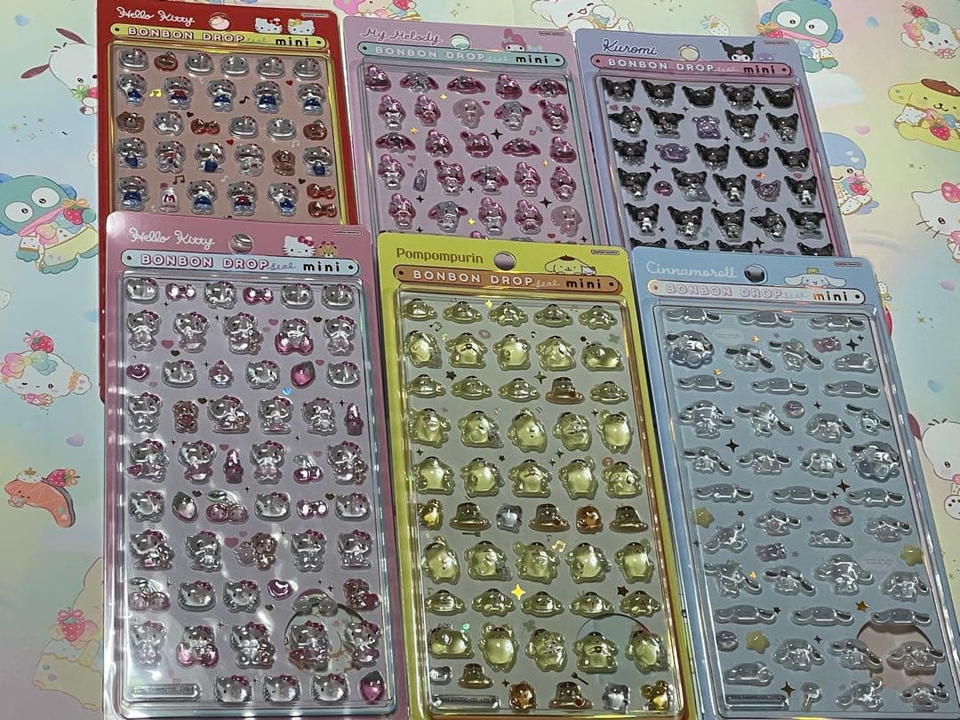 サンリオ ボンボンドロップシール mini 6種セット　国内正規品