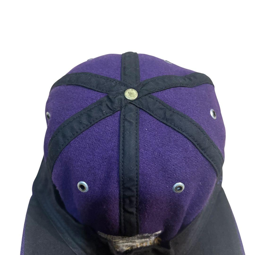 90s Polo Ralph Lauren ライオン刺繍 ウールキャップ 紫