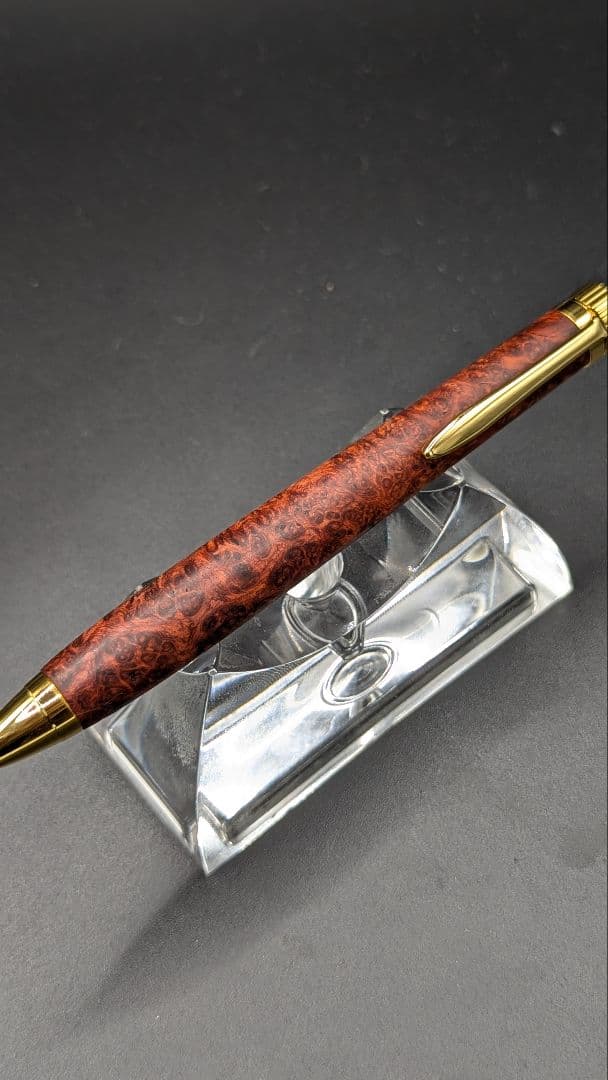 456ペン工房翌檜　極上　本花梨瘤杢　木軸シャーペン　ボールペン