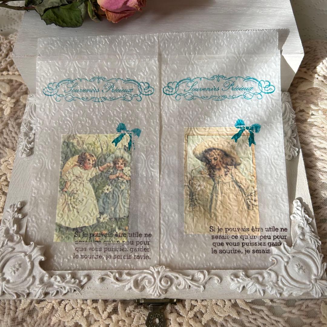 〜アンティーク少女のコラージュB♡カラースタンプ〜グラシン封筒♡おすそ分け♡