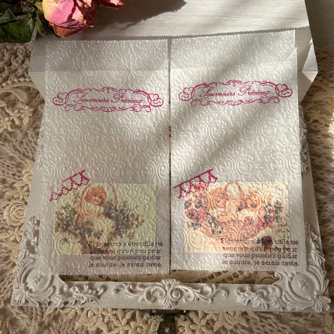 〜アンティーク少女のコラージュB♡カラースタンプ〜グラシン封筒♡おすそ分け♡