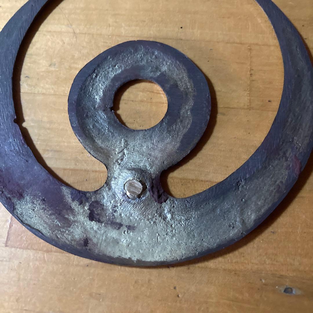 加藤清正　真鍮製　三日月形　オブジェ　エンブレム