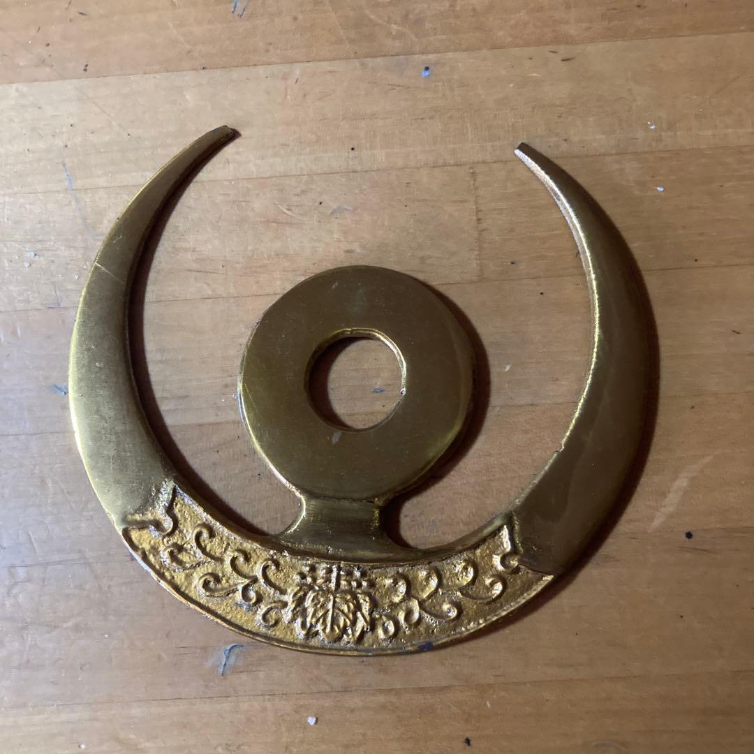 加藤清正　真鍮製　三日月形　オブジェ　エンブレム