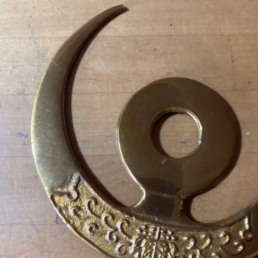 加藤清正　真鍮製　三日月形　オブジェ　エンブレム