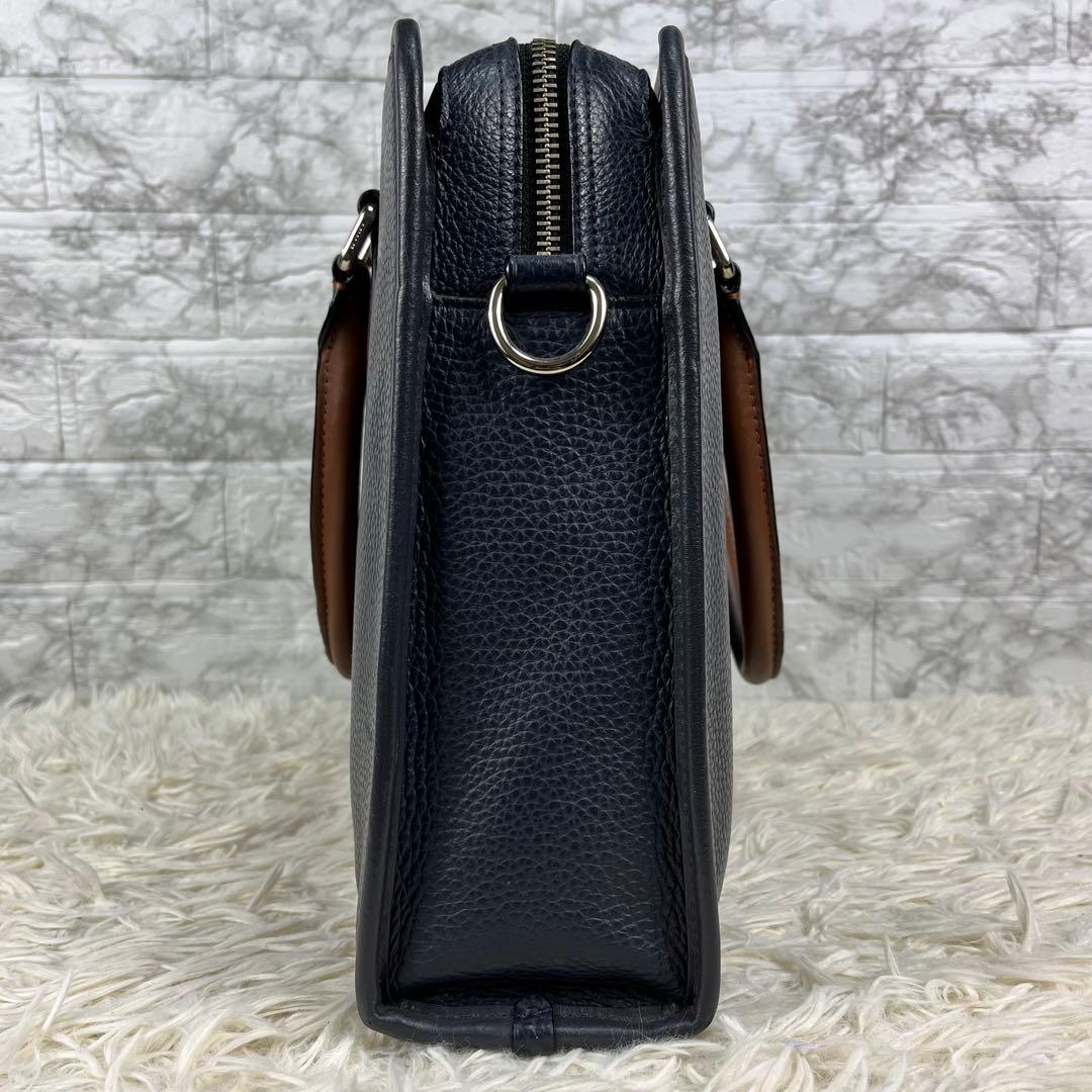 【美品】コーチ ブリーフケース ビジネスバッグ レザー A4 PC収納可 シボ革