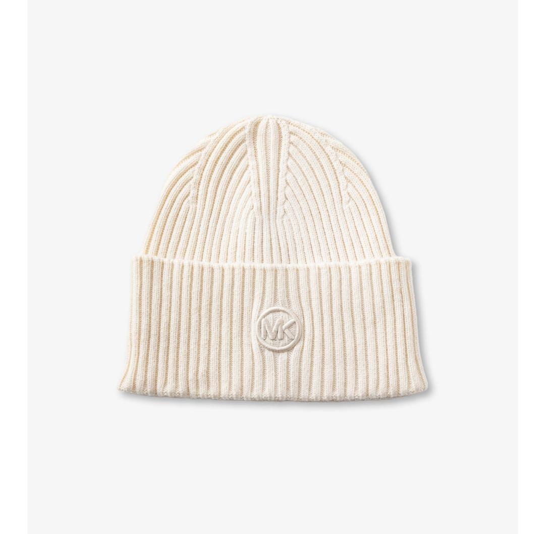 新品 マイケルコース チャーム ビーニースカーフ ニット帽 BOXセット 白系