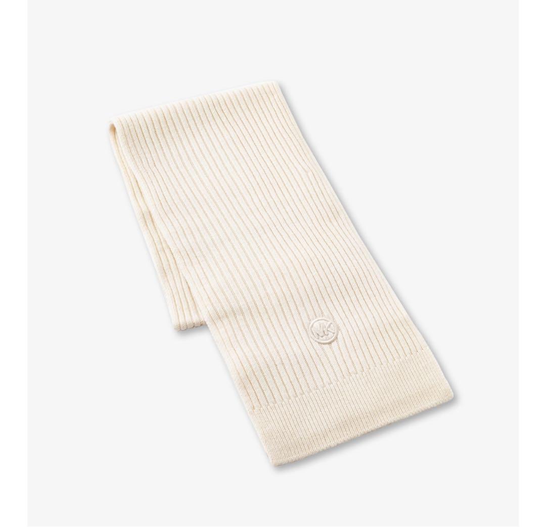 新品 マイケルコース チャーム ビーニースカーフ ニット帽 BOXセット 白系