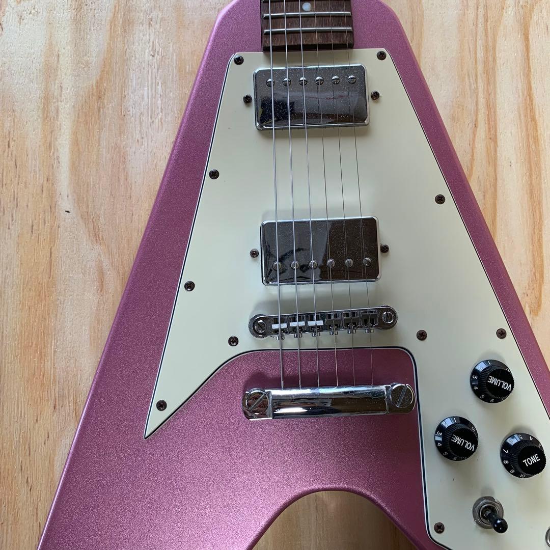 Photogenic フライングV エレキギター ラメピンク